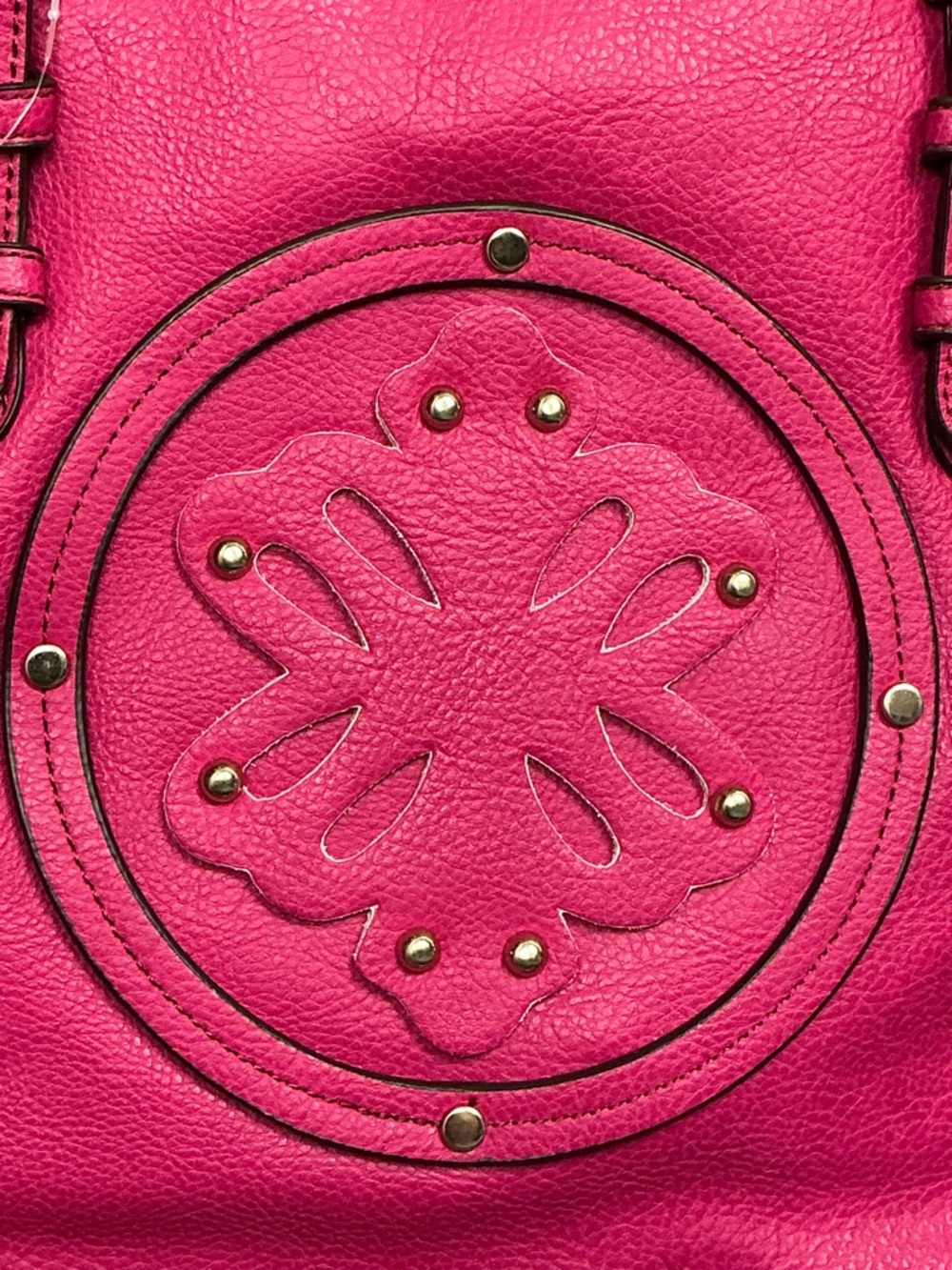 NEW Hot PINK Floral BAG Handbag TOTE Several inside pockets & zippers - Picture 2 of 7